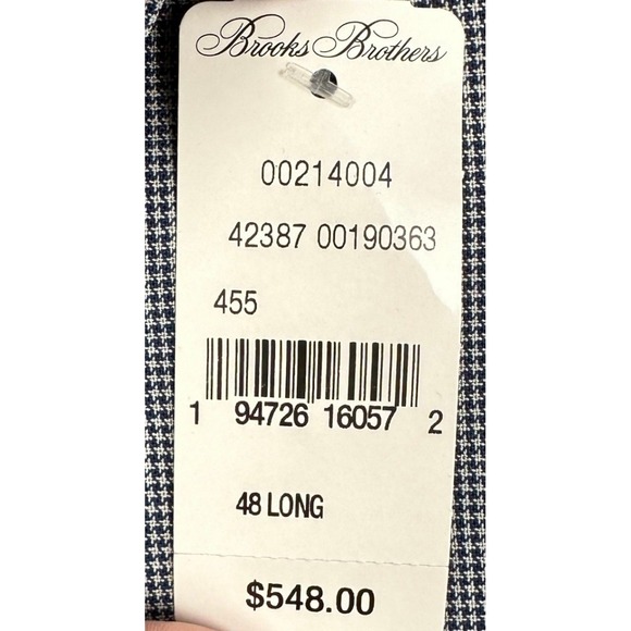 NEW Brooks Brothers Wool Blazer Mens 48L Blue Reda 1865 Regent Fit Houndstooth